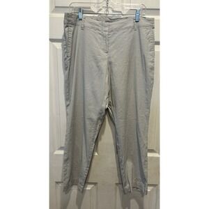 J. Jill Womens Gray Stretch Linen Blend Ankle Pants Size‎ 12 Straight  Business